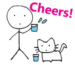 The stickman and the cat sticker #7779300