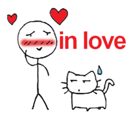 The stickman and the cat sticker #7779303