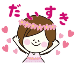 Girl of autumn scenery sticker #7781592