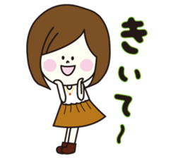 Girl of autumn scenery sticker #7781603