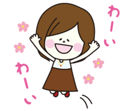 Girl of autumn scenery sticker #7781606