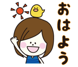 Girl of autumn scenery sticker #7781620