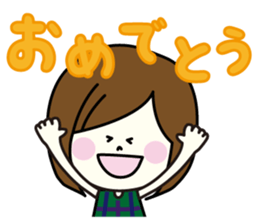 Girl of autumn scenery sticker #7781622