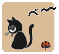 A naughty cat by Masayumi sticker #7784359