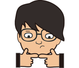 The boy wearing glasses loves winter sticker #7784562