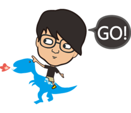 The boy wearing glasses loves winter sticker #7784564