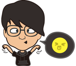 The boy wearing glasses loves winter sticker #7784570