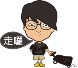 The boy wearing glasses loves winter sticker #7784572