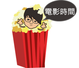 The boy wearing glasses loves winter sticker #7784574