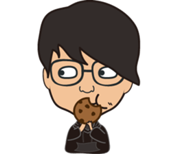 The boy wearing glasses loves winter sticker #7784576