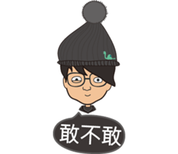 The boy wearing glasses loves winter sticker #7784578