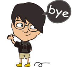 The boy wearing glasses loves winter sticker #7784587