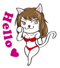 Sexy bikini cat English sticker #7788708