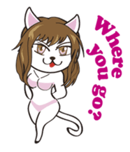 Sexy bikini cat English sticker #7788710