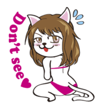 Sexy bikini cat English sticker #7788712