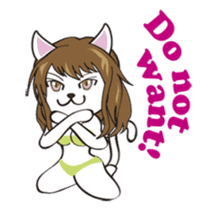 Sexy bikini cat English sticker #7788715