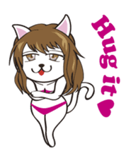 Sexy bikini cat English sticker #7788719