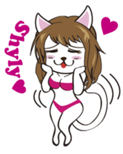 Sexy bikini cat English sticker #7788721