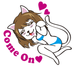 Sexy bikini cat English sticker #7788727