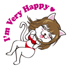 Sexy bikini cat English sticker #7788728