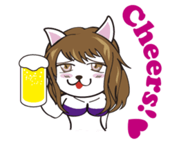 Sexy bikini cat English sticker #7788730