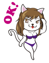 Sexy bikini cat English sticker #7788732