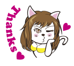 Sexy bikini cat English sticker #7788734