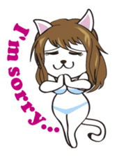 Sexy bikini cat English sticker #7788735