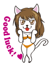 Sexy bikini cat English sticker #7788737