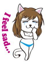 Sexy bikini cat English sticker #7788744