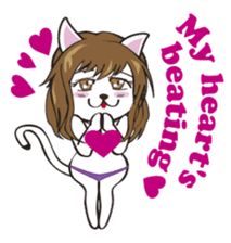 Sexy bikini cat English sticker #7788745