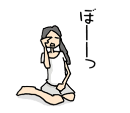 Relaxed girl on holiday sticker #7790868