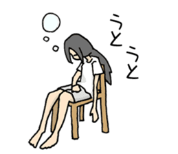 Relaxed girl on holiday sticker #7790870