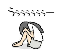 Relaxed girl on holiday sticker #7790872