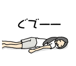 Relaxed girl on holiday sticker #7790874