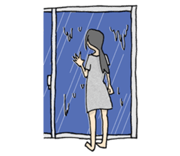 Relaxed girl on holiday sticker #7790880