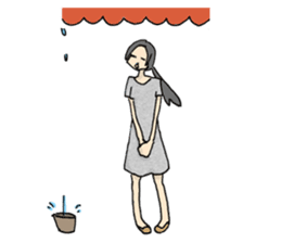 Relaxed girl on holiday sticker #7790881