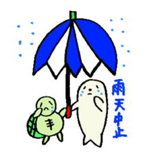 Cute turtles and seals2/baseball version sticker #7791589