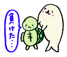 Cute turtles and seals2/baseball version sticker #7791590