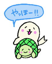 Cute turtles and seals2/baseball version sticker #7791614