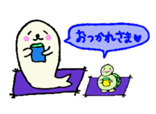 Cute turtles and seals2/baseball version sticker #7791621