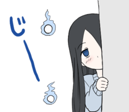 Cute ghost girl sticker #7795101