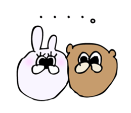 Cool bear and rabbit 2 sticker #7796218