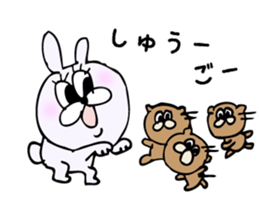 Cool bear and rabbit 2 sticker #7796224