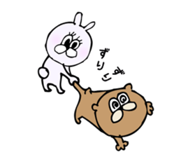 Cool bear and rabbit 2 sticker #7796237