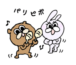 Cool bear and rabbit 2 sticker #7796244