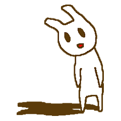Deadpan white rabbit.
