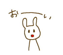 Deadpan white rabbit. sticker #7797892