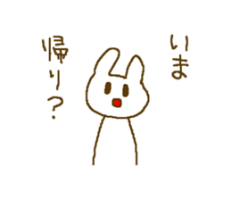 Deadpan white rabbit. sticker #7797894