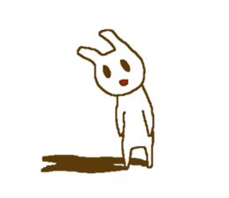 Deadpan white rabbit. sticker #7797895
